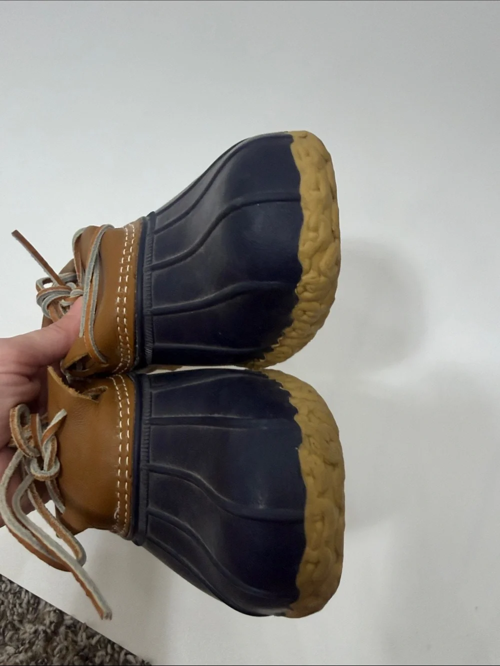 L.L.Bean Women’s Bean Boots  rubber moc Low cut blue size 10 M made in USA